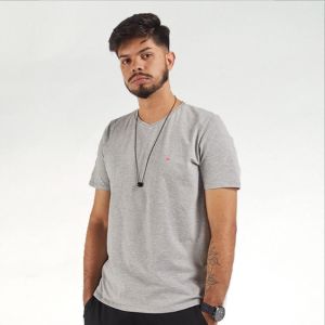 CAMISETA GOLA V CAMALEÃO - MESCLA