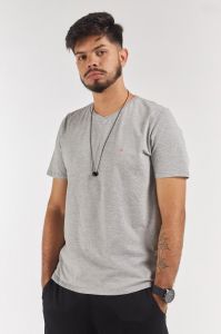 CAMISETA GOLA V CAMALEÃO - MESCLA